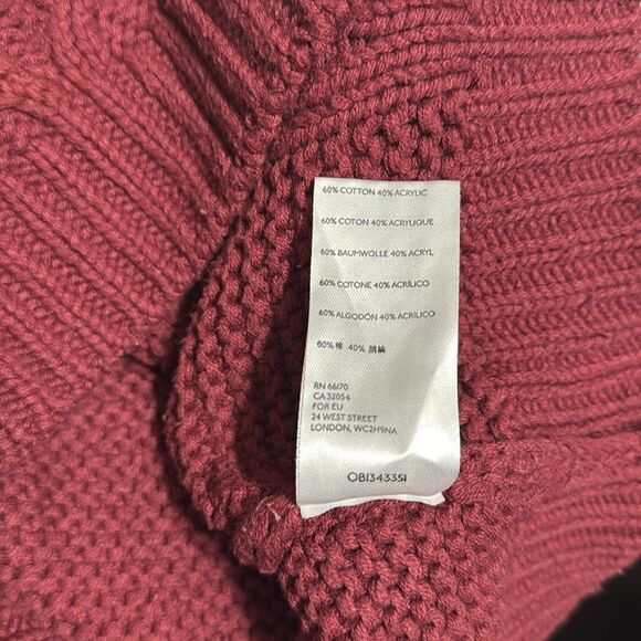 Free People Dream Cable Chunky Knit Crewneck Sweater in Cabernet Size XS - Picture 6 of 6